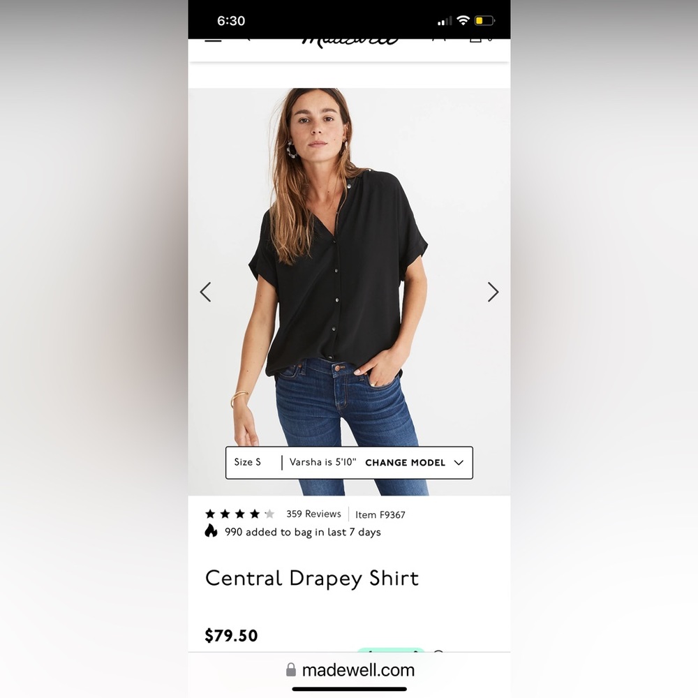 Madewell Central Drapey Shirt